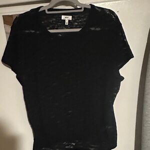 Aerie Black Sheer Blouse